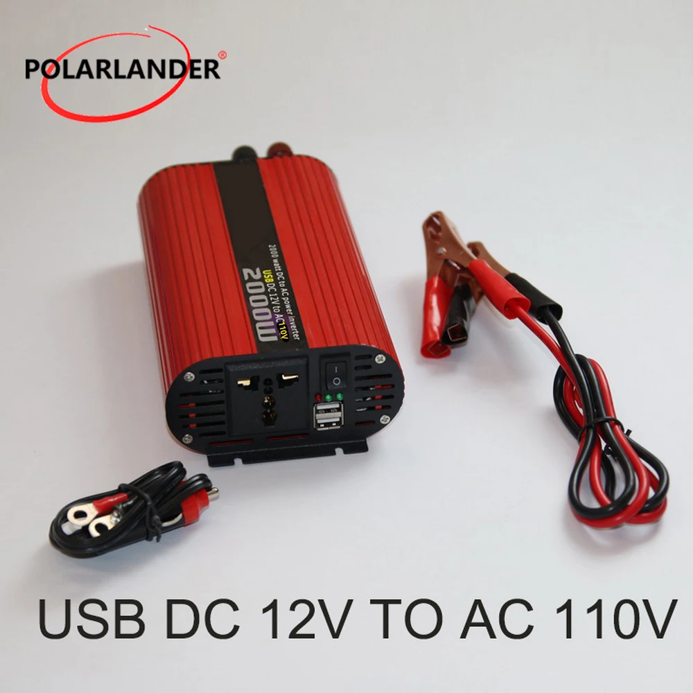 Dual USB DC 24 В к AC 220 В/DC 12 В к AC 220 В/2000 Вт мощность инвертор автомобиля DC 12 В к AC 110 В/DC 24 В к AC 110 В/конвертер