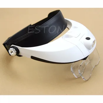 

LED Lamp Light Headband Headset Head Jeweler Magnifier Magnifying Glass Loup