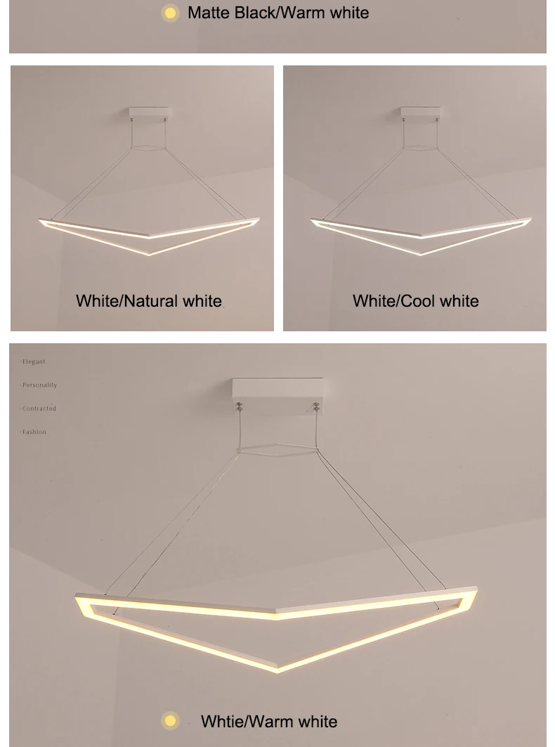 RC+ DImmable новые идеальные современные светодиодные подвесные светильники для гостиной, столовой, кухни, черная или белая отделка, домашняя Подвесная лампа