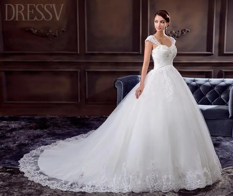 dressv.com SUPPLIES [Christmas Sale] Glamorous Sweetheart Off the Shoulder Princess Wedding Dress Vintage Wedding Dresses (3)