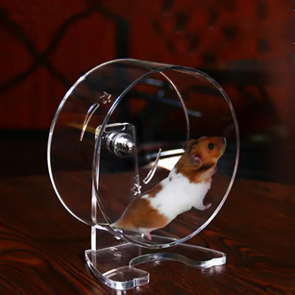 Buy Acrylic Transparent Hamster Running Wheel Small Pet Running Wheel Silent