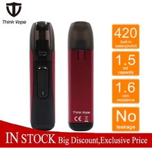 Новейший Thinkvape Asteroid комплект встроенный 420 мАч Мини Pod система Vape ручка комплект с 1,5 мл картридж электронная сигарета vs Justfog minifit