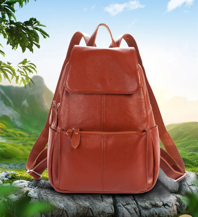 genuine leather women backpack  (1)
