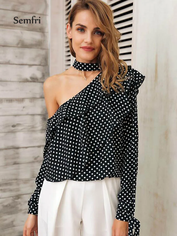 designer polka dot blouse