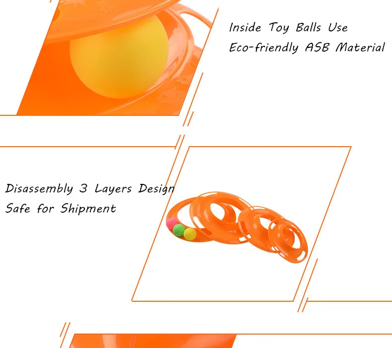 Hot Sale Interactive Cat Toys Balls Toy ABS Plastic Educational Toy Amusement Plate Disc Triple Orbits Tunnel Cat Toy (4)