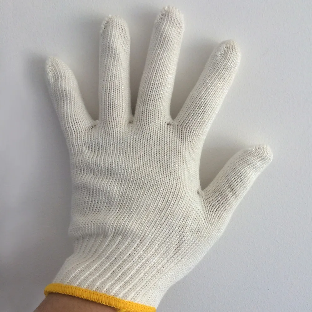 Yuntab White cotton gloves wear resistant work gloves against high