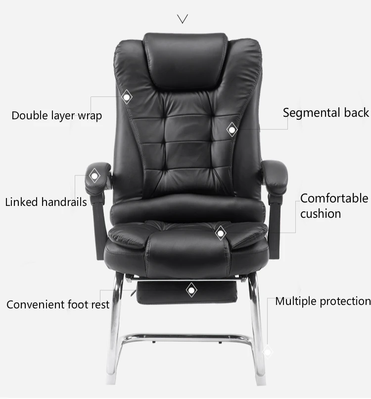 Домашний массаж, кресло с бантом, кресло для офиса, полиуретановое удобное и мягкое, многофункциональное компьютерное кресло с подставкой для ног
