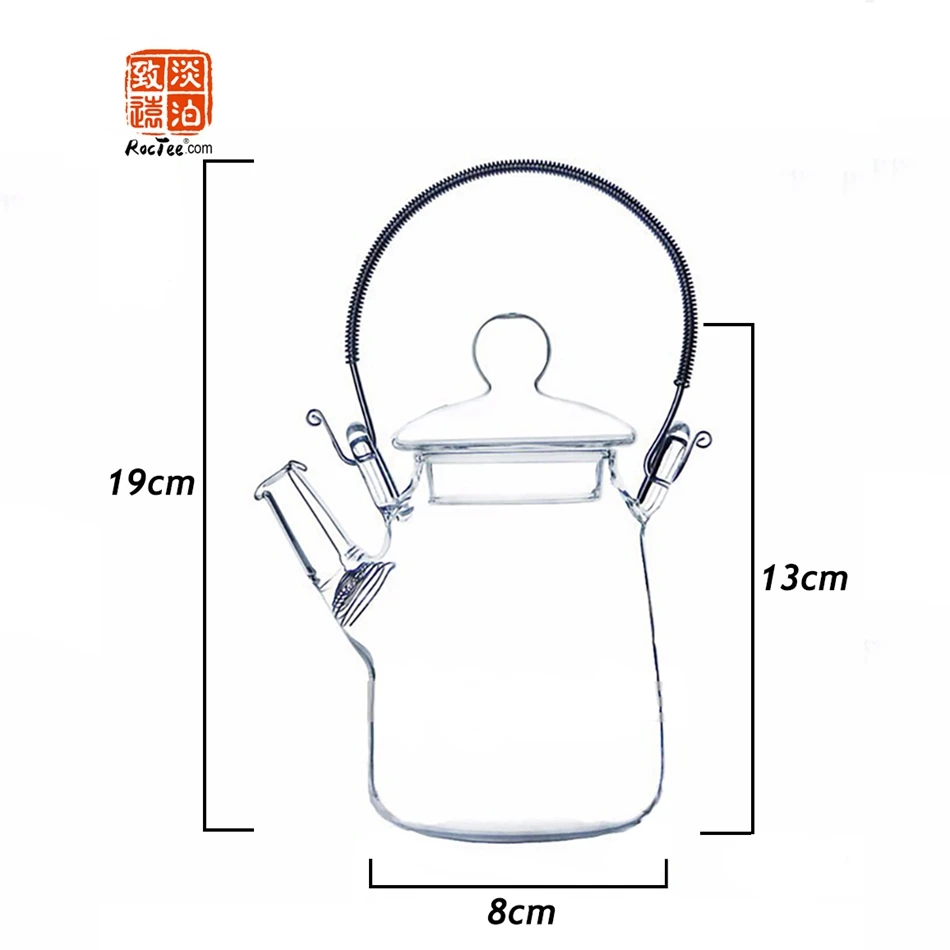 1 шт. термостойкий стеклянный чайник+ 9 шт. различных цветов чая без капель стекла ручной работы чайник