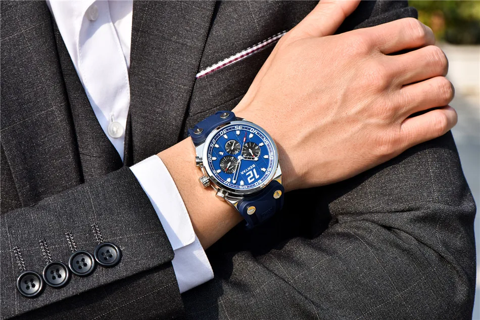 BENYAR брендовые Роскошные мужские часы военные кварцевые часы с хронографом и датой Водонепроницаемые 3 бар модные мужские часы Relogio Masculino часы