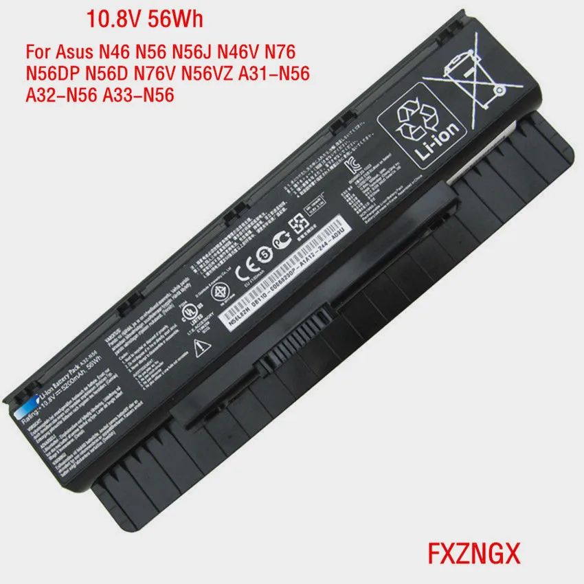 Оригинальный аккумулятор A32-N56 10 8 В 56 Вт/ч для ASUS N76V N76VM N76VJ N46V N56VZ N56D N56DP G56 G56J G56JR