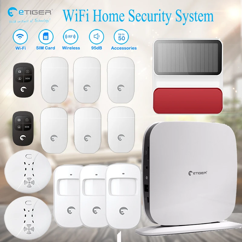 Smart Home WiFi GSM App Wireless Solar Strobe Tamper Alarm Siren Window