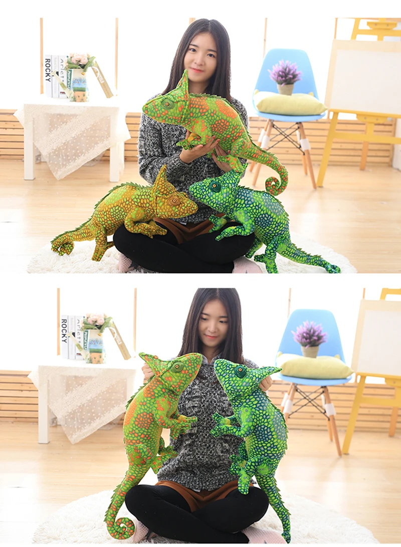 Brinquedos de Pelúcia Aniversário do Bebê Gigante Simulação Répteis Lagarto Camaleão Personalidade Animal Boneca Travesseiro Crianças Presente Natal 1 pc 80 cm 14 Pelúcia da vida real