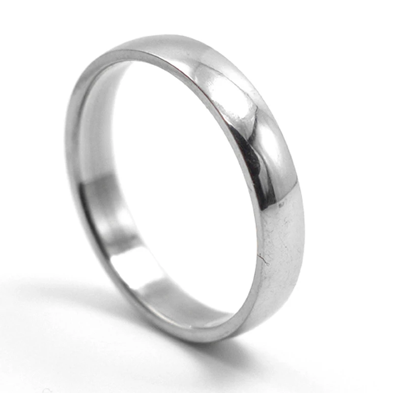 Free Shipping Wide 4mm Smooth Titanium Steel Ring Fine Jewelry Rust