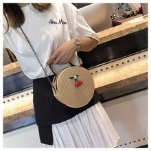 Woven Rattan Bag Round Straw Shoulder Bag Small Beach HandBags Women Summer Hollow Handmade Messenger Crossbody Bags Woven Rattan Bag Round Straw Shoulder Bag Small Beach HandBags Women Summer Hollow Handmade Messenger Crossbody Bags