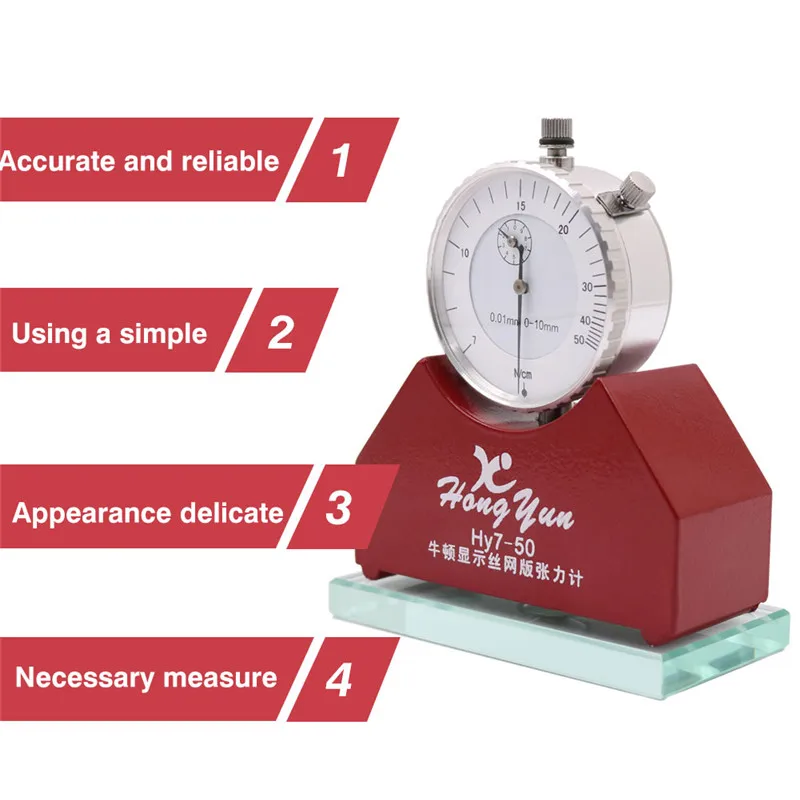 Steel Mesh Tension Meter Gauge High Precision Dial 7-50N Pressure Tester With Shock Absorber Force Mechanical Tensiometer Tool (4)
