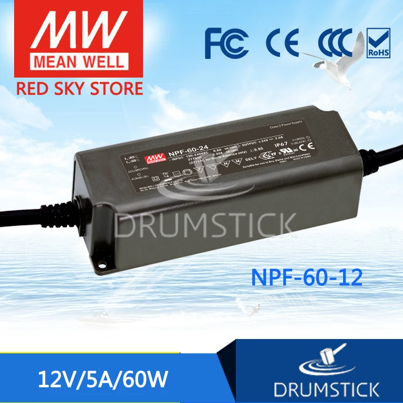 

MEAN WELL NPF-60-12 12V 5A meanwell NPF-60 12V 60W Single Output LED Switching Power Supply
