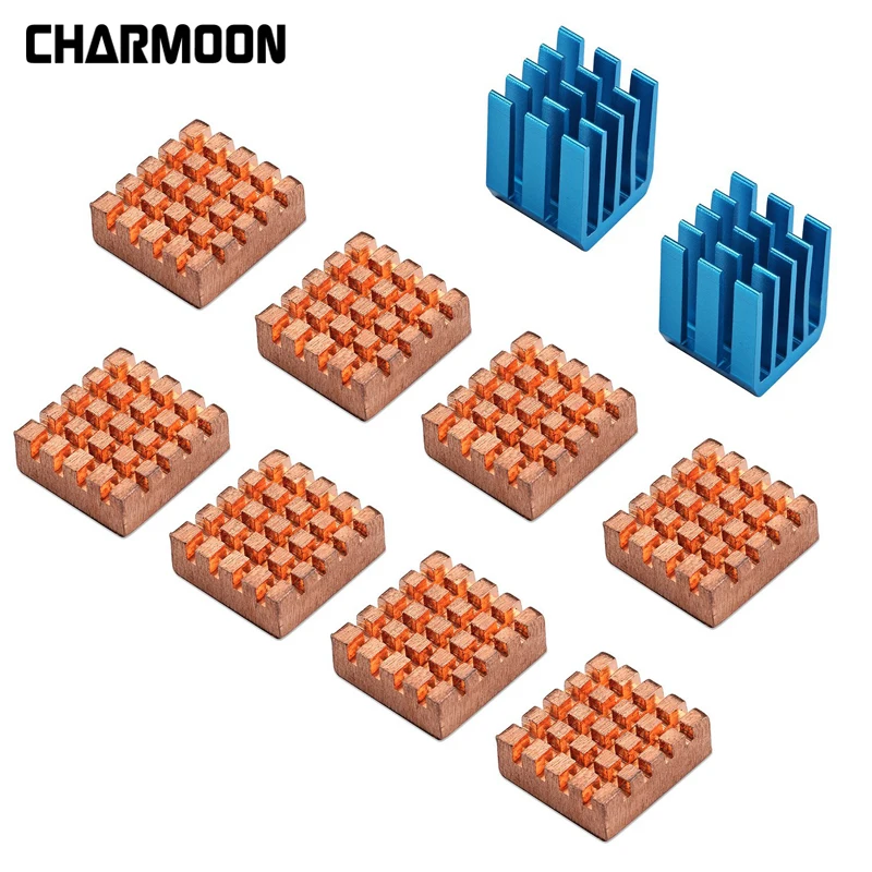 

8pcs/Set Cooling Copper Heatsink for Raspberry Pi For VGA RAM Cooling Heatsinks Cooler Aluminium shim pad Thermal Heat Sinks