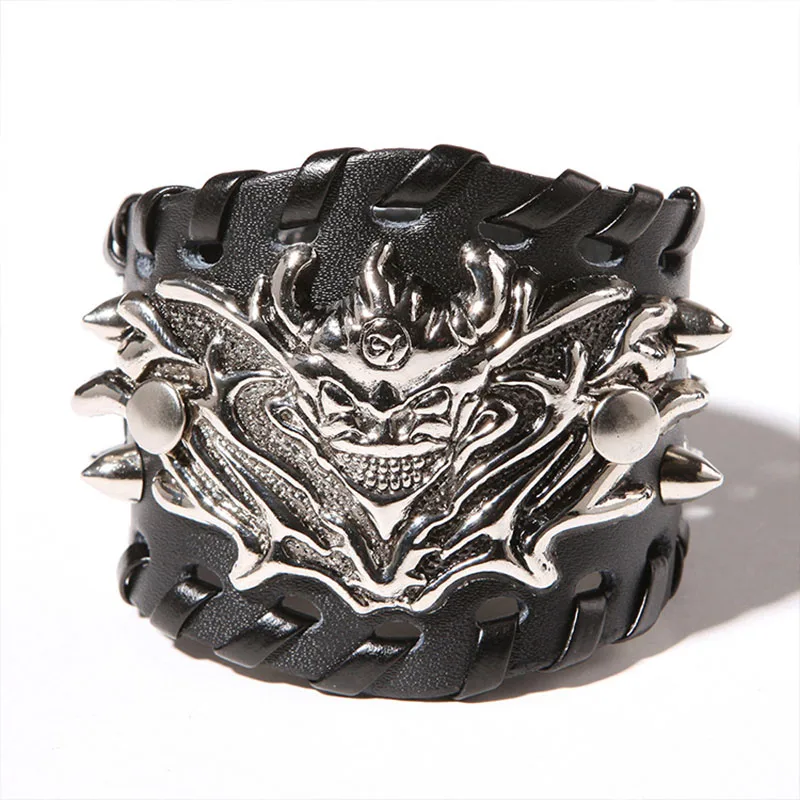 Модные ювелирные изделия из искусственной кожи панк рок браслет в форме дракона браслет черный мужской браслет для мальчиков подарок 88 LL@ 17