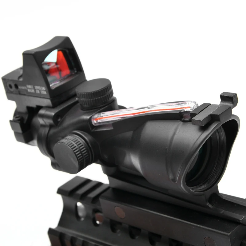 ACOG 4X32 Red Dot прицел Сфера Настоящее красные оптоволоконные прицел красный прицел для винтовки с подсветкой w/RMR для винтовки страйкбол Каза