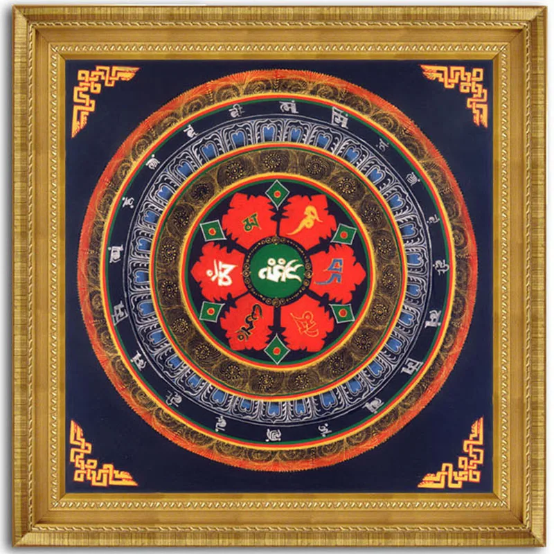 Картина Thangka для современного искусства тибетская мандала Вера Будда масляная