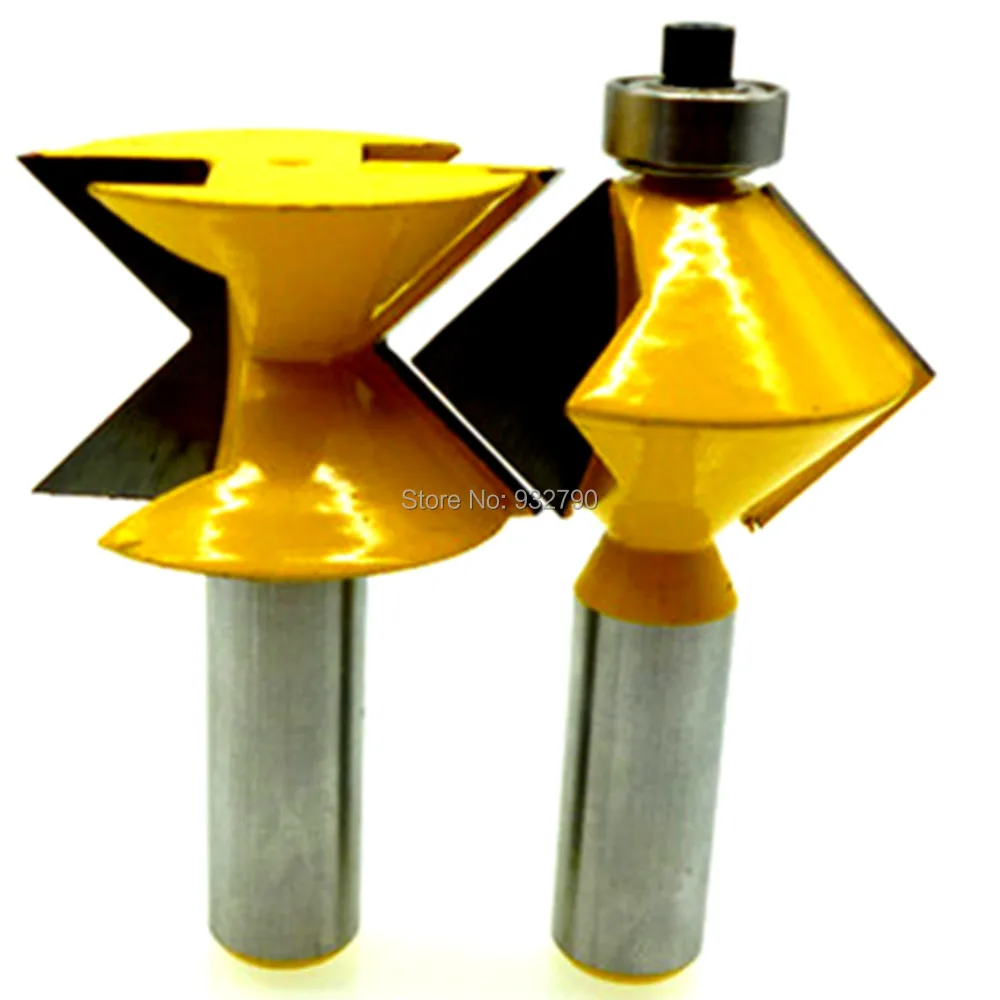 2pc 1/2 inch Edge Banding V design Tongue Groove Router