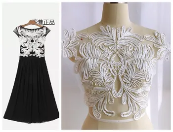 

Lace embroidery patches Sequins LACE decals flower patch Applique for DIY Wedding dress 1order=1pc