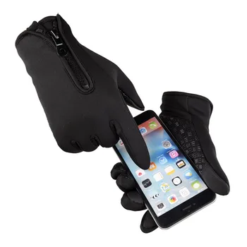 

Waterproof Warm Touch Screen Gloves Windproof Riding Motorcycle Zipper Full Finger Heated Gloves