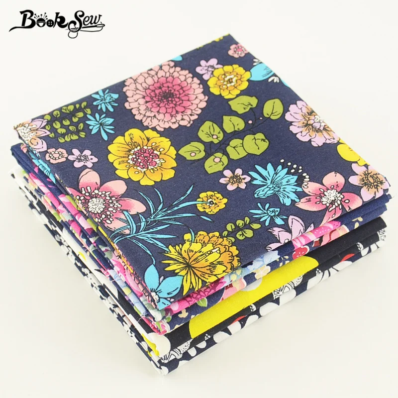 

Booksew Cotton Poplin Dress Shirt DIY Dolls Home Decoration Precut Fabric Bundle Quilting 6 Pieces Crafts Fruit And Flower