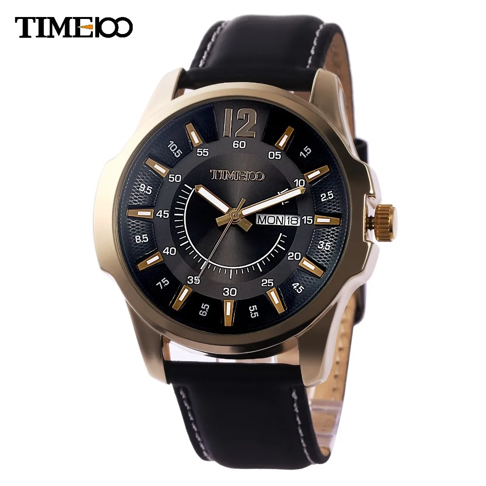 

Fashion TIME100 Men's Analog Display Wristwatch Round Dial Leather Strap Business Sport Multifunctiont Men Quartz Watches