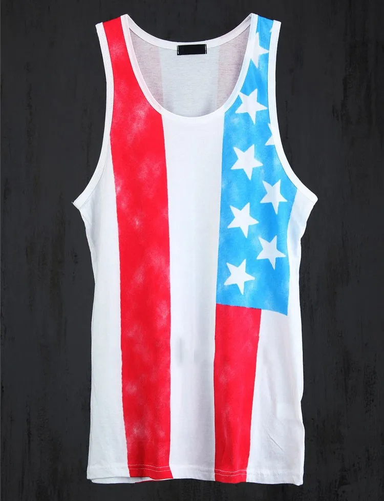 Tank Tops Men 2016 Cool Gym Shark Tshirt Casual Singlet National flag Vest Striped Slim Fit Gym Sport Sleeveless Hip Hop Clothes (6)