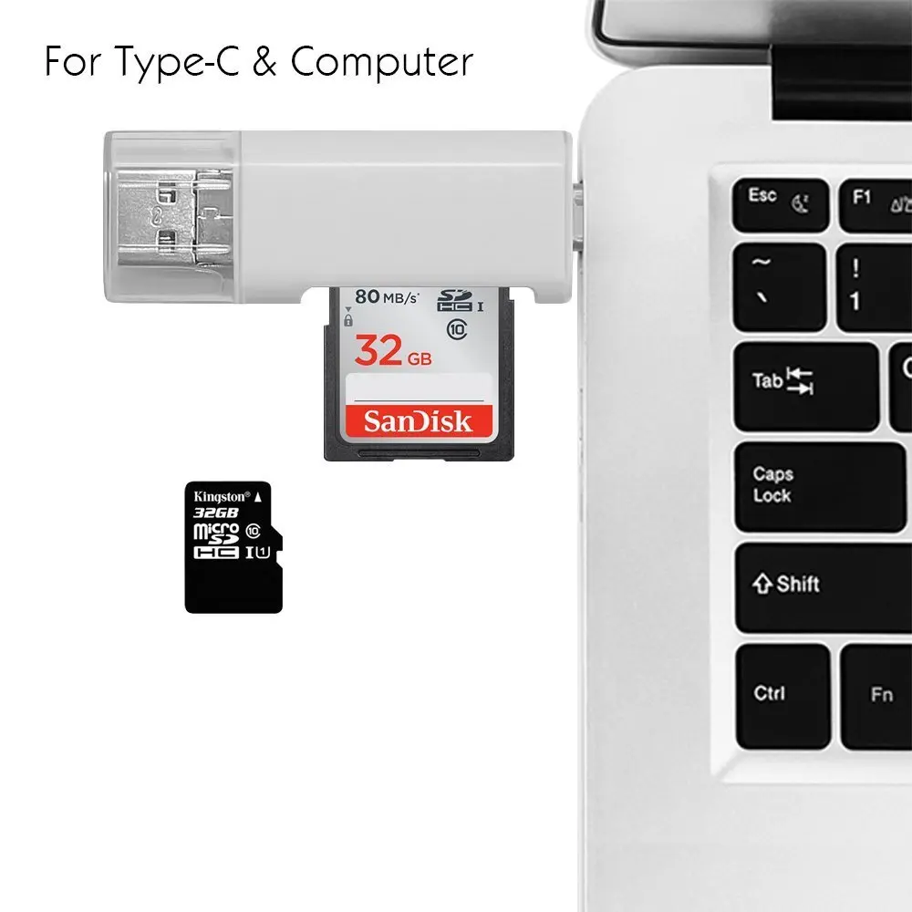 Ascromy 3 in 1 OTG Type-C USB C Micro USB Card Reader Adapter For Xiaomi Redmi Note 7 Huawei P20 Lite Mate 20 Pro Oneplus 6T 6 5 (3)