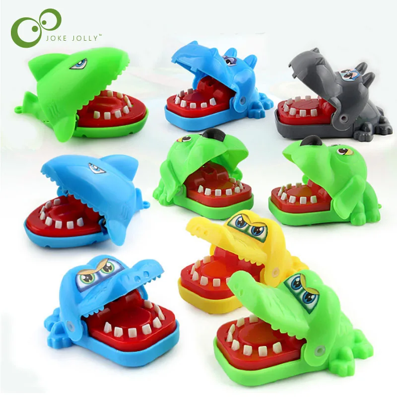 

Funny Trick Crocodile Shark Dog Hippo Dentist Toy Bite Finger Game Novel Toy With Key chain Mouth for Kids Gift WYQ