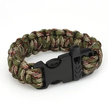 Hewolf New Outdoor Rescue Braided Paracord Colorful Bracelet Cord Emergency Rope Survival Camping Hiking Pulsera