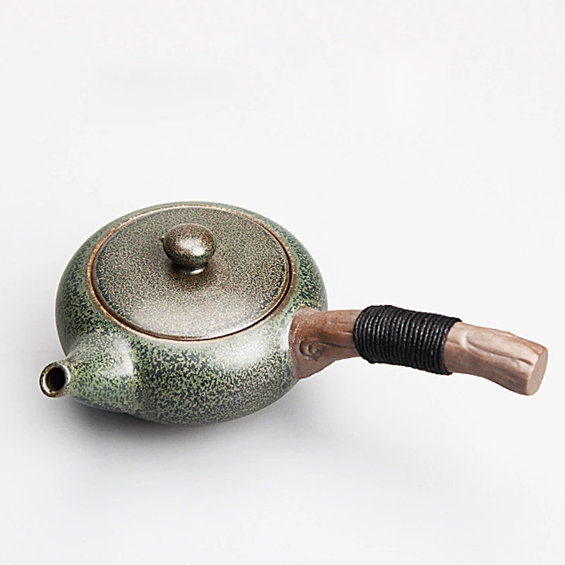 Japanese coarse pottery Ceramic Teapot Side Handmade Strainers Kung Fu