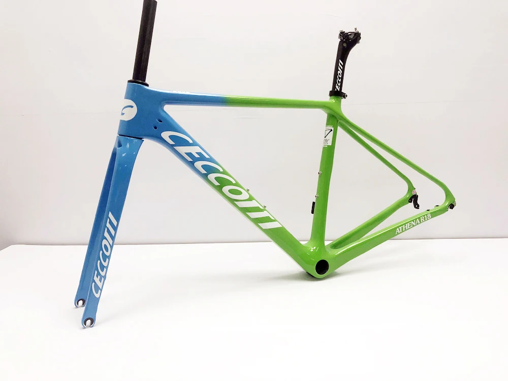 Flash Deal Blue carbon bicycle frame Ceccotti disc brake carbon racing bicycle frame 1