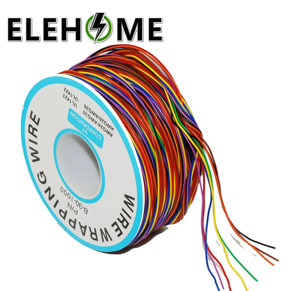 265 м 8 цветов 30AWG провод для переплетения луженая медь твердая ПВХ изоляция