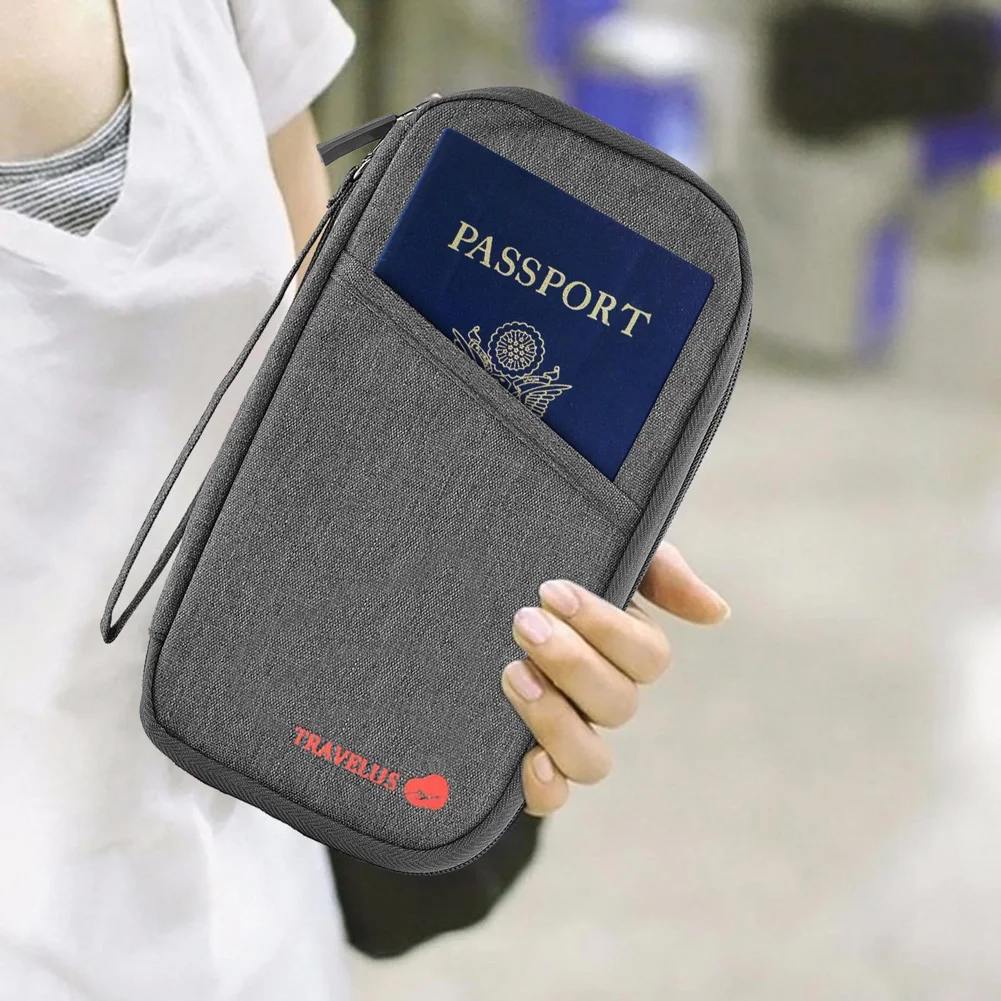 Дорожный кошелек, держатель для паспорта, RFID органайзер, чехол для карт, документов, денег, ID