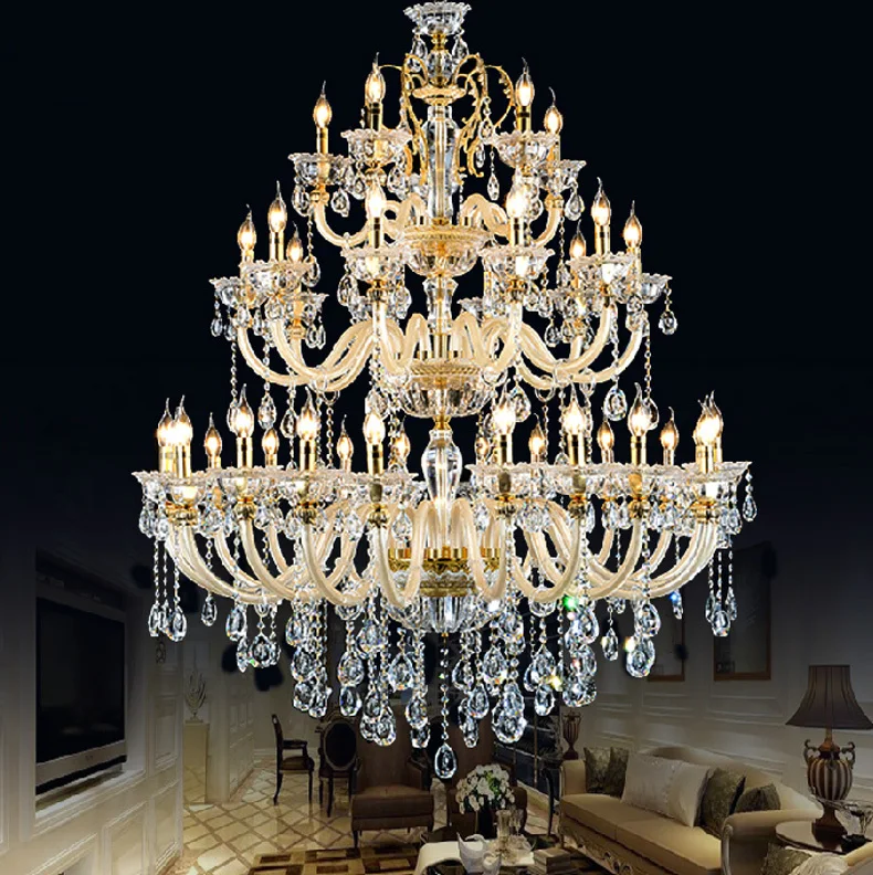 35 arms large chandelier church star hotel champagne crystal chandelier