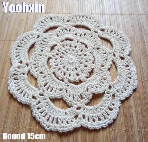 

Vintage round lace cotton table place mat crochet coffee placemat pad Christmas drink coaster cup mug tea dining doily kitchen