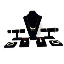 7 шт. черный бархатный ювелирный дисплей держатель Показать чехол браслет часы ожерелье Бюст ювелирные изделия Дисплей Организатор держатель набор