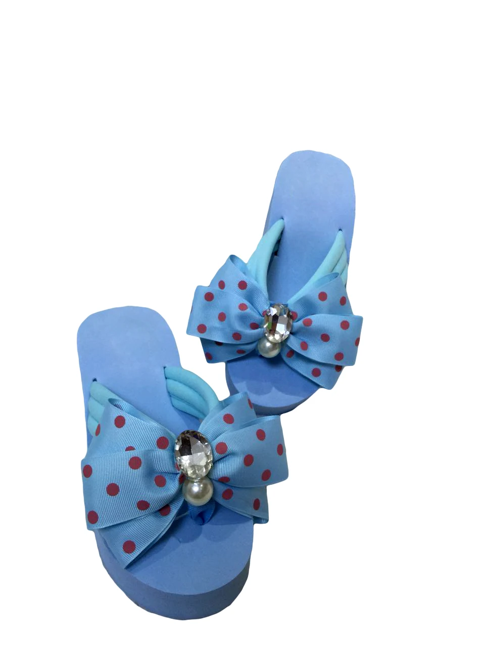 Тапочки ручной работы Для женщин и летние босоножки на танкетке EUR35-41 - Цвет: Lake blue