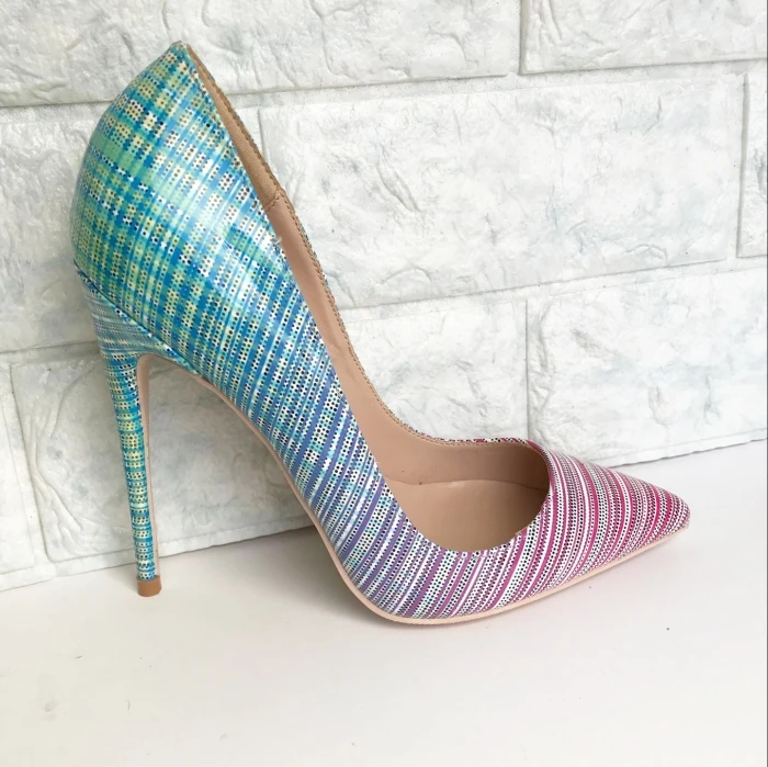 Stylesowner дизайн Для женщин сексуальные туфли на высоком каблуке вечерние туфли градиент Цвет 12/10/8 см, женская обувь на очень высоком острый носок; тонкие туфли-лодочки