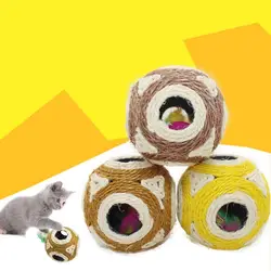 12 см Натуральный сизаль Кошки Скребут мяч забавный кот спасения игрушки для животных тренировки кошка зуба и ногтей