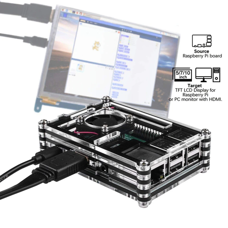 Чехол для горячей Raspberry Pi 3B+ Высокое качество 9 слоев 3 вида цветов акриловый чехол коробка с охлаждающим вентилятором Raspberry Pi 3 Model B чехол