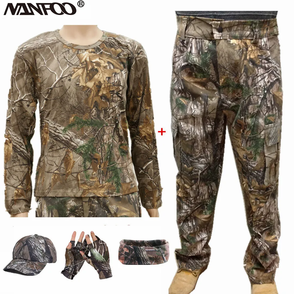 

New Spring Summer Bionic Twigs Camouflage Fishing Suit Breathable Long Sleeve T-shirt Pants Tactical Military Ghillie Suits