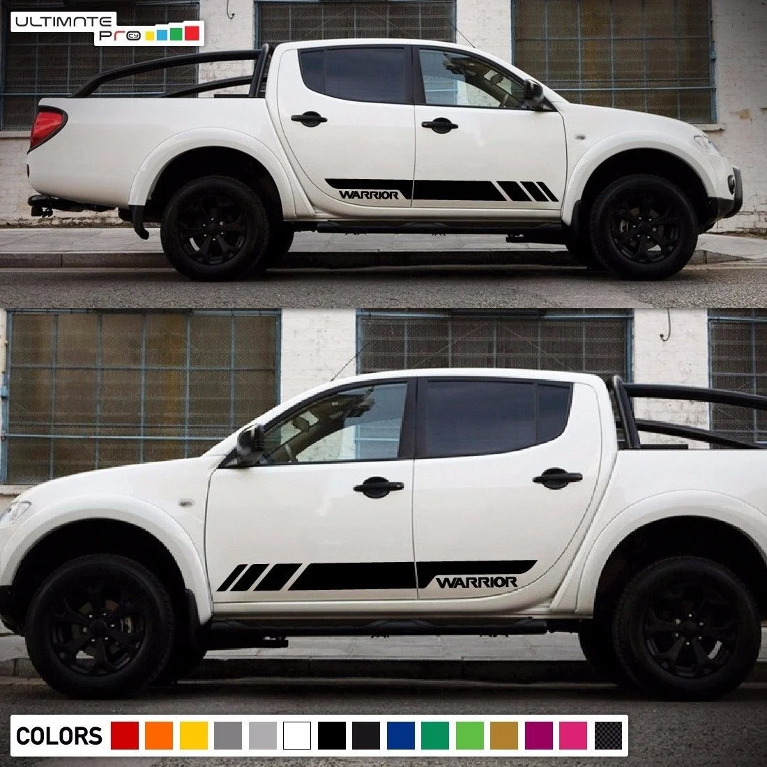 

For 1Set/2Pcs Decal Sticker Side Stripe Kit For Mitsubishi L200 Triton Warrior Light Tailgate Car Styling