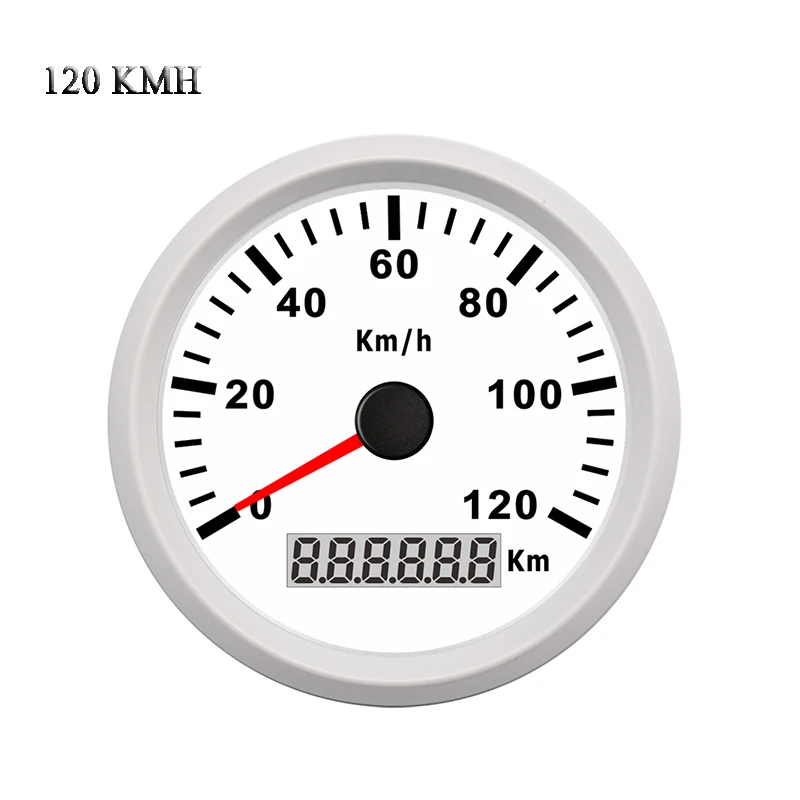 

85mm GPS Speedometer Odometer LCD Display Gauge for Car Truck Boat Waterproof Digital Speed Gauge with Red Backlight