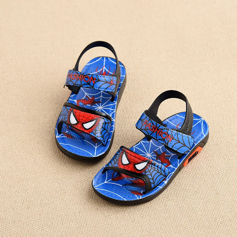 New Children's Sandals magic sticker baby Soft bottom beach shoes Spider-Man cartoon shoes New Children's Sandals magic sticker baby Soft bottom beach shoes Spider-Man cartoon shoes
