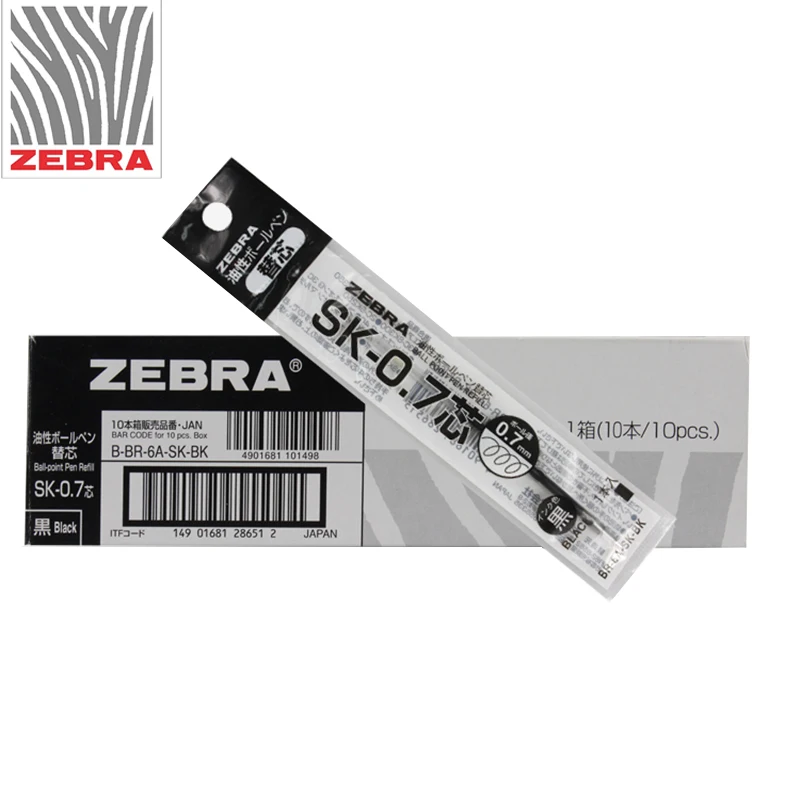 12 шт заправочных BR-6A-SK Zebra для B4SA1, B4SA2, B4SA3 шариковая ручка 0,7 mm-4 цветов на выбор