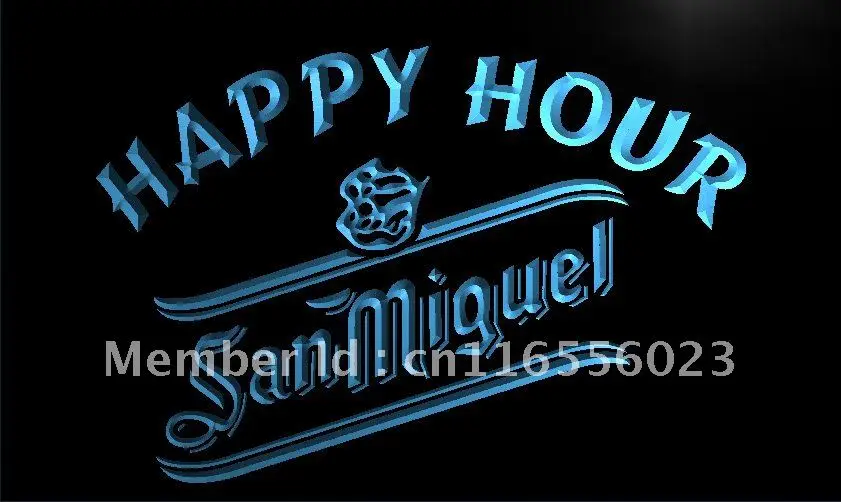 LA654- San Miguel пиво Счастливый час Бар светодиодный неоновый свет вывеска домашний